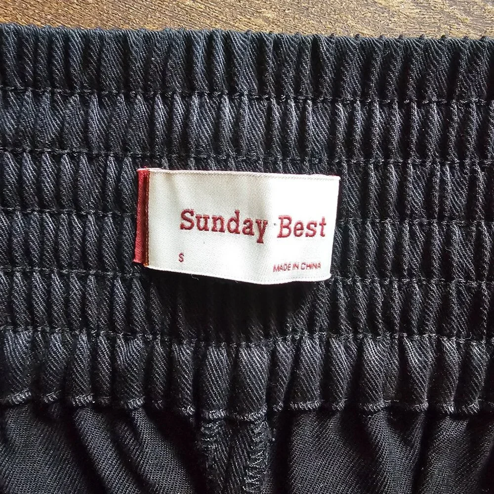 Aritzia Sunday Best Wide Leg Flowy Crop Pants, S, Black - Picture 7 of 9